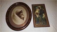 (2) framed pc's of art work, lady with baby