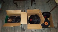 (3)boxes of records 45's, 33's, 78's