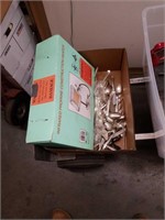 Box of flatware and propane heater
