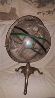 Unusual globe showing star tracking w/metal