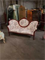 French Victorian floral settee