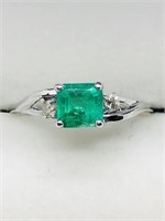 $1600 10K Emerald  Diamond Ring