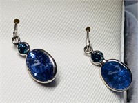 $1600. 14K Tanzanite(2.3ct) Dia(0.14ct) Earrings