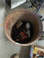 Barrel of tools and hardware