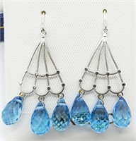 $1200 14K Blue Topaz Earrings