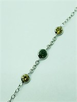 $1800 10K Green And Yellow Diamond Bracelet