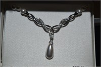 STERLING PEARL AND SWAROVSKI NECKLACE