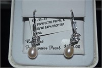 STERLING PEARL DROP EARRINGS