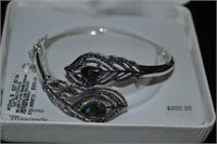 Silver Plate Brass Peacock Bracelet