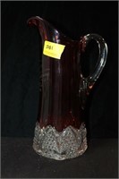 12" RED CUT TO CLEAR PITCHER "MAGGIE FLEMING