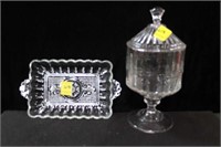 9" COVERED COMPOTE AND GLASS UNDERTRAY