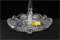 8" CUT CRYSTAL BASKET WITH HANDLE