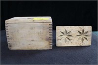 ANTIQUE DOUBLE STAMP BUTTER MOLD