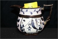3 1/2" COPPER LUSTERWARE CREAMER MARKED BUT CAN