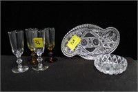GROUPING: APERTIF STEMS, SHANNON CRYSTAL BOWL AND