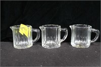 3 VINTAGE INDIVIDUAL SYRUP PITCHERS