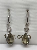 14K W Gold, Turkish Diaspore Diamond Earrings