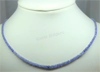Sterling Silver, Tanzanite Bead Necklace