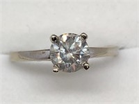 14K White Gold, Diamond Solitaire Ring .95 CT