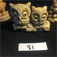 Three miniature Stone Owls