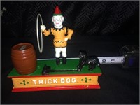 Hubley Trick Dog Cast Iron Mechanical Coin Bank