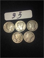 1934 - 1945 Silver Mercury Dimes