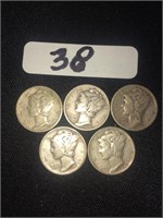1936 - 1945 Silver Mercury Dimes
