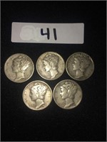 1942 - 1945 Silver Mercury Dimes