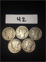 1927 - 1943 Silver Mercury Dimes