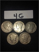 1941 - 1944 Silver Mercury Dimes
