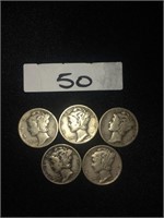 1941 - 1942 Silver Mercury Dimes