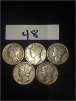 1941 - 1945 Silver Mercury Dimes