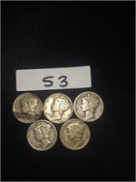1939 - 1943 Silver Mercury Dimes