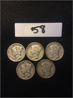 1942 - 1944 Silver Mercury Dimes