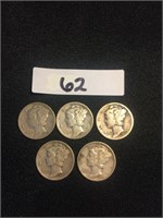 1935 - 1945 Silver Mercury Dimes