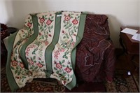 Two patterned quilts