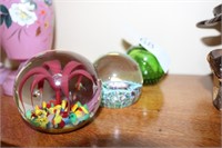 Group of ary glass paper weights