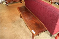 Wood slab bench square legs