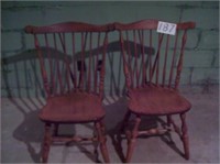 Maple Spindle Back Chairs  set of 2