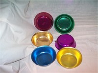 6 Sunburst Multi-color Aluminum  Bowls