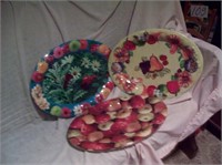6 Large Oval Decortive Plastic Trays 16" each
