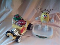 M&M yellow with reindeer ears & M&M Jalopy