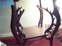 Square Antler Carved Table 30x24x24