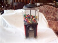 Vintage Metal and Glass Globe Gumball Machine 16"