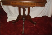 4 Carved Leg Mahogany Rectangle Vintage Table