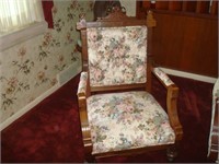 East Lake Parlor Arm Chair  Walnut Burle Button &