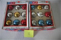 2 BOXES OF GLASS BALL CHRISTMAS TREE ORNAMENTS