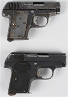 2- SEMI AUTO 6.35mm PISTOLS, EIBAR & 1914 SPAIN