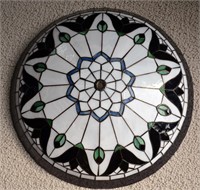 Stained glass close-to-ceiling shade, handmade