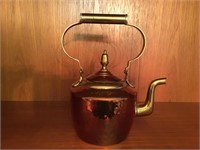 Vintage Hammered Copper and Brass Teapot